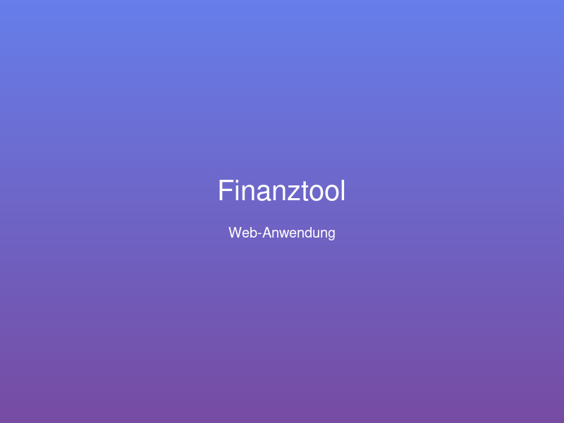 Finanztool Webanwendung